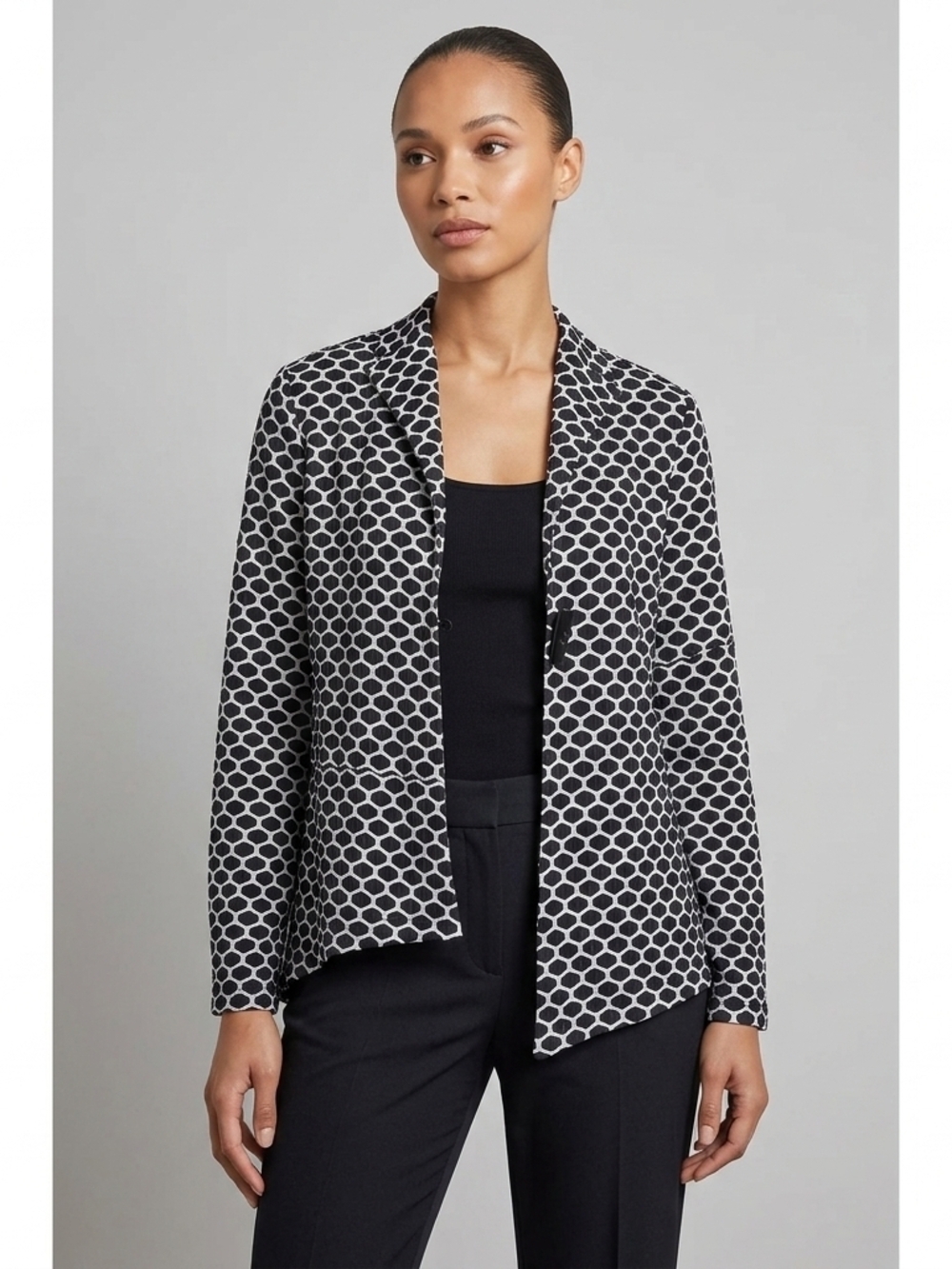 Joseph Ribkoff Black & White Honeycomb Blazer Size 12